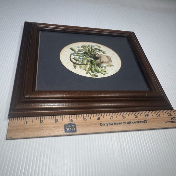Jane Whaley Hand Painted Watercolor Flower Basket Greenery 8x10 Framed Matted - Picture 3 of 4